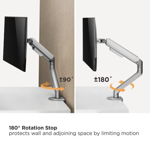 62f993ce327ffa00020fa9eb Brateck LDT63 Dual Spring-Assisted Monitor Arm 17-32 inch Dual Screen Matte Silver Clamp/Grommet - Brateck-LDT63-C024 Silver