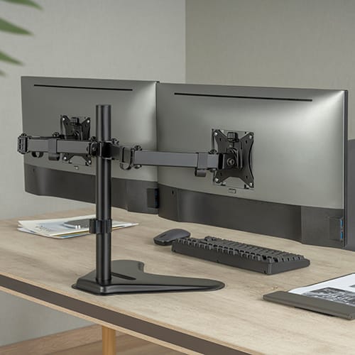 Brateck LDT66 Dual Articulating Monitor Stand 17-32 inch Dual Screen Freestanding - Brateck-LDT66-T024