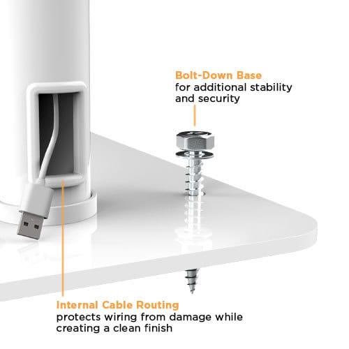 Brateck PAD33 Universal Anti-Theft Tablet Countertop Kiosk Stand 7.9-11 Inch Secure White - Brateck-PAD33-03 White