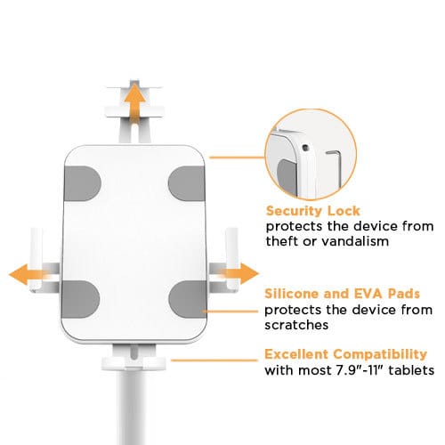 Brateck PAD33 Universal Anti-Theft Tablet Countertop Kiosk Stand 7.9-11 Inch Secure White - Brateck-PAD33-03 White