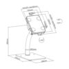 Brateck PAD33 Universal Anti-Theft Tablet Countertop Kiosk Stand 7.9-11 Inch Secure White - Brateck-PAD33-03 White