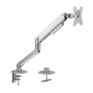 Brateck LDT63 Dual Spring-Assisted Monitor Arm 17-32 inch Dual Screen Matte Silver Clamp/Grommet - Brateck-LDT63-C024 Silver