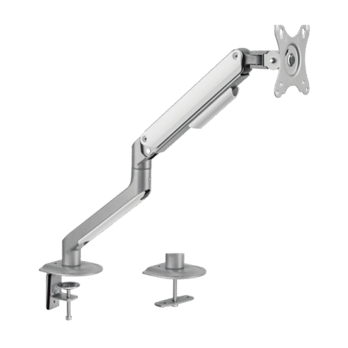 Brateck LDT63 Dual Spring-Assisted Monitor Arm 17-32 inch Dual Screen Matte Silver Clamp/Grommet - Brateck-LDT63-C024 Silver