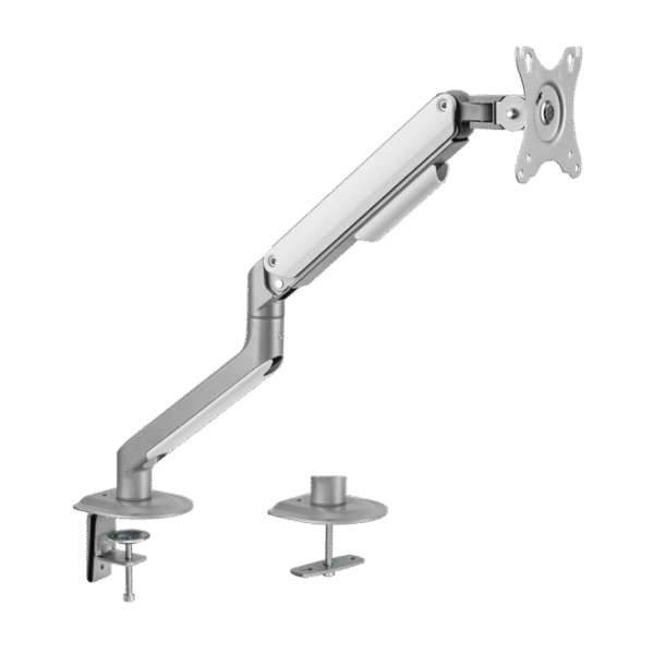 62fd9e1d327ffa00024f45ef Brateck LDT63 Dual Spring-Assisted Monitor Arm 17-32 inch Dual Screen Matte Silver Clamp/Grommet - Brateck-LDT63-C024 Silver