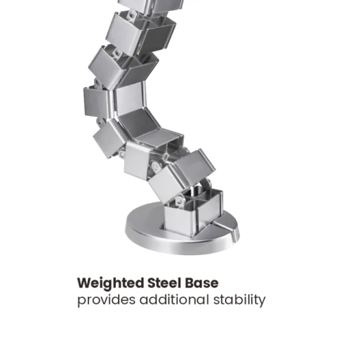 Brateck CC10 Quad Entry Vertebrae Cable Management Spine Clamp-On Silver for Sit-Stand Desks - Brateck-CC10-1A Silver