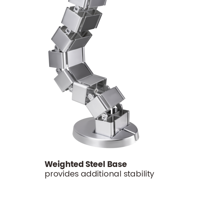 Brateck CC10 Quad Entry Vertebrae Cable Management Spine Clamp-On Silver for Sit-Stand Desks –...