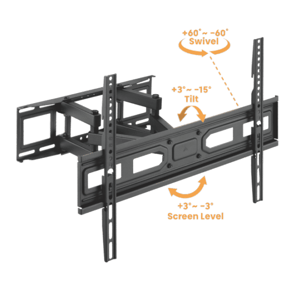 Brateck LPA78 Super Economy Full-Motion TV Wall Mount 37-80 Inch up to 40kg Telescopic Arm - Brateck-LPA78-466