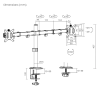 Brateck LDT66 Dual Articulating Monitor Mount 17-32 inch Dual Screen Clamp/Grommet - Brateck-LDT66-C024