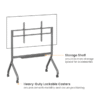 6809fdcd98659f9307384bef Brateck TTF19 SlimLift Heavy-Duty Mobile TV Cart up to 110 Inch 120kg Gunmetal Grey - Brateck-TTF19-612FW