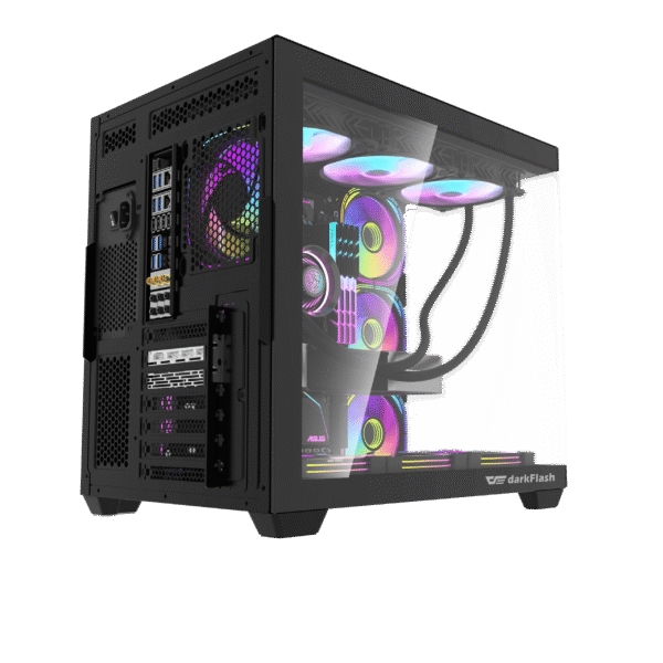 DarkFlash C285P V2 Dual Chamber ATX PC Case Tempered Glass - C285P-V2 Black | White
