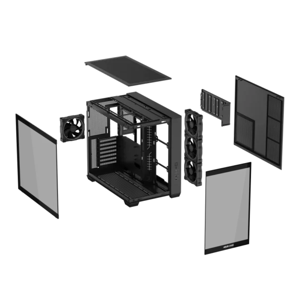 ASUS A32 PLUS 270-Degree Panoramic Glass Mid-Tower Black - A32 PLUS TG ARGB BLACK