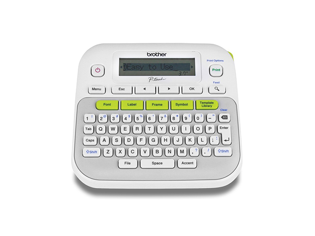 Brother PT-D210 Compact Label Printer with TZe Laminated Tapes, 12mm, 20mm/sec, QWERTY, LCD Preview,...