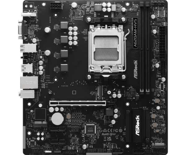 A620AM-HVS(L2) ASRock A620AM-HVS Micro ATX AM5 motherboard with DDR5, PCIe 4.0, RGB Sync, and Dr.MOS Power Design for AMD Ryzen 9000/8000/7000 processors