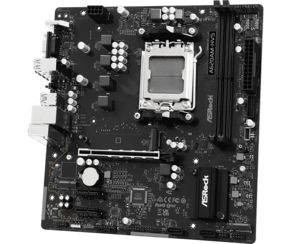 A620AM-HVS(L4) ASRock A620AM-HVS Micro ATX AM5 motherboard with DDR5, PCIe 4.0, RGB Sync, and Dr.MOS Power Design for AMD Ryzen 9000/8000/7000 processors