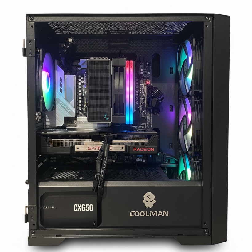 Custom PC Builder 6 Beryl | AMD Ryzen 7 7800X3D & RX 9060 XT 16GB Mid-Range Gaming PC Build – 1440p Gaming an...