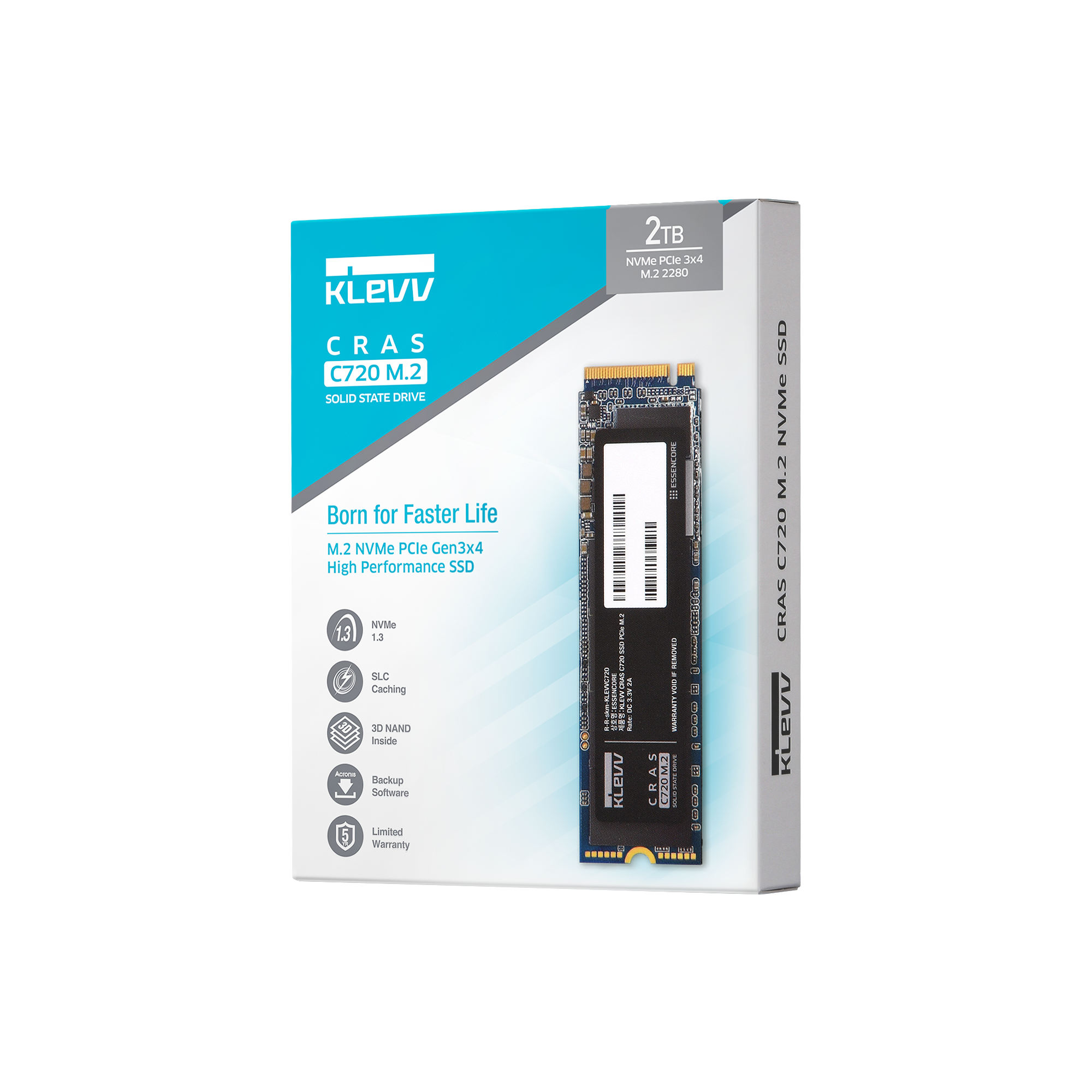 Klevv Cras C720 2TB M.2 NVMe PCIe Gen3x4 SSD – K02TBM2SP0-C72...