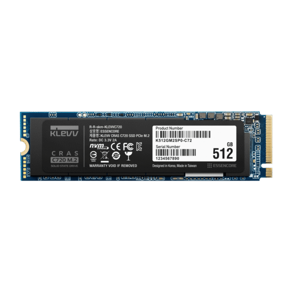 Klevv Cras C720 512GB M.2 NVMe PCIe Gen3x4 SSD - K512GM2SP0-C72