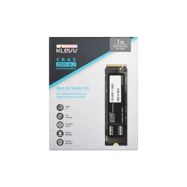 CRAS C920 1TB 1 Klevv Cras C920 1TB M.2 NVMe PCIe Gen4x4 SSD - K01TBM2SP0-C92