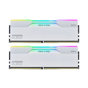 CRAS-V-RGB-MEMORY-DDR5-btz-ph-7 KLEVV CRAS V RGB 32GB (2x16GB) DDR5 6000MHz CL30 White UDIMM Memory Kit - KD5AGUA80-60A300J