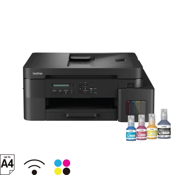 Brother DCP-T830DW ADF Ink Tank All-in-One Inkjet Printer - Print/Scan/Copy, Auto Duplex, 17ipm Mono/16.5ipm Color, 230-Sheet Input, 7500/5000 Page Yield - DCP-T830DW