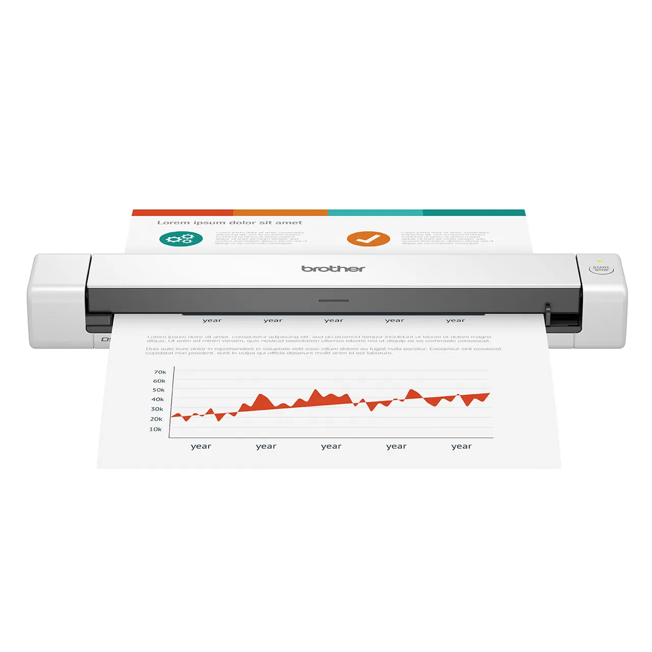 Brother DS-640 Portable USB-Powered Mobile Document Scanner, 15ppm, 600dpi, 1.8m Long Paper – DS-640