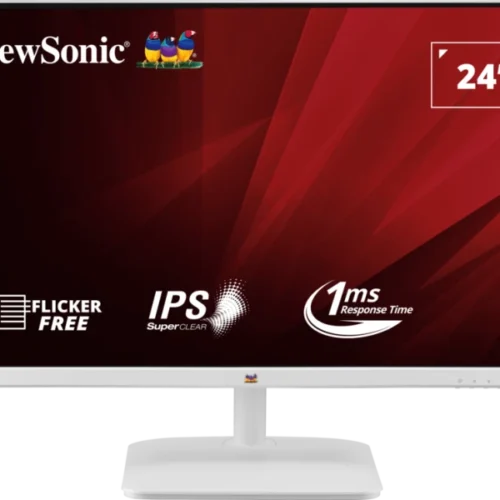 ViewSonic VA2432-H-W 24 Inch Full HD IPS Monitor 100Hz 1ms HDMI VGA Built-in Low Blue Light 3-Side Borderless White - VA2432-H-W (White)