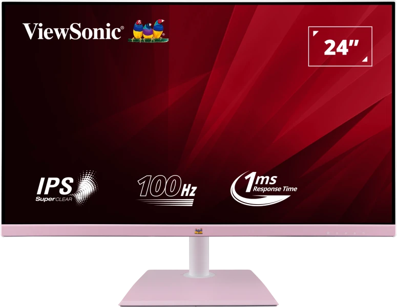 ViewSonic 24″ VA2436-H-PN Full HD 100Hz SuperClear IPS Monitor Pink – VA2436-H-PN...
