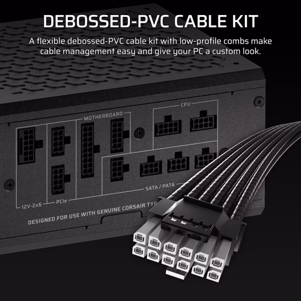 Corsair iCUE LINK HX1000i SHIFT 1000W ATX 3.1 Fully Modular PSU, Cybenetics Platinum, Side-Mounted SHIFT Connectors, Native 12V-2x6 - CP-9020265-NA