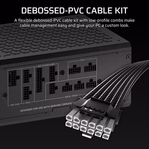 Corsair HX1200i SHIFT 1200W ATX 3.1 Fully Modular PSU, Cybenetics Platinum, Digital DSP, Native 12V-2x6, iCUE LINK Hub, Side SHIFT Connectors - CP-9020267-NA