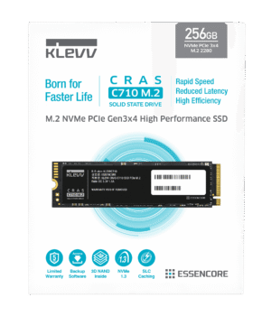 Klevv Cras C710 M.2 2280 NVMe SSD 256GB/512GB/1TB PCIe Gen3x4 - K256GM2SP0-C71