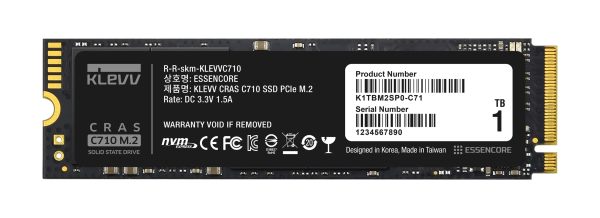 Klevv Cras C710 M.2 2280 NVMe SSD 256GB/512GB/1TB PCIe Gen3x4 - K01TBM2SP0-C71