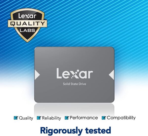 Lexar NS100 256GB 2.5 Inch SATA III SSD Up to 520MB/s Read 440MB/s Write Shock Vibration Resistant - LNS100-256RB