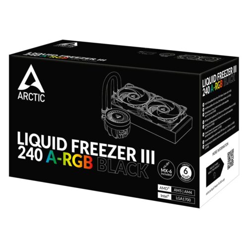 ARCTIC Liquid Freezer III Pro 240 A-RGB Black AIO CPU Cooler 38mm Radiator Intel LGA1851 LGA1700 AMD AM5 AM4 - ACFRE00182A