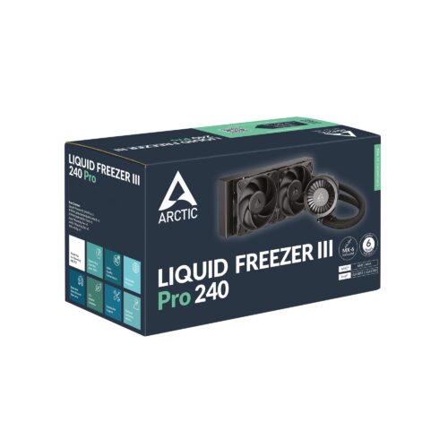 ARCTIC Liquid Freezer III Pro 240 Black AIO CPU Cooler 38mm Thick Radiator Intel LGA1851 LGA1700 AMD AM5 AM4 - ACFRE00178A