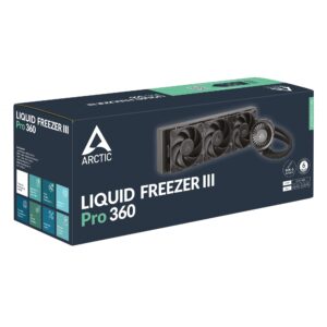 ARCTIC Liquid Freezer III Pro 360 Black AIO CPU Cooler 38mm Thick Radiator Intel LGA1851 LGA1700 AMD AM5 AM4 - ACFRE00180A