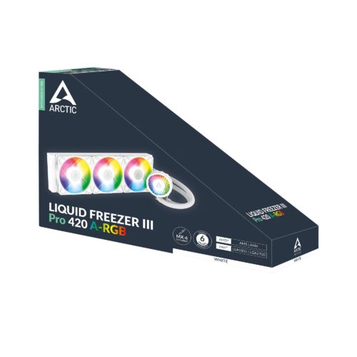 ARCTIC Liquid Freezer III Pro 420 A-RGB White AIO CPU Cooler 38mm Thick Radiator Intel LGA1851 LGA1700 AMD AM5 AM4 - ACFRE00189A