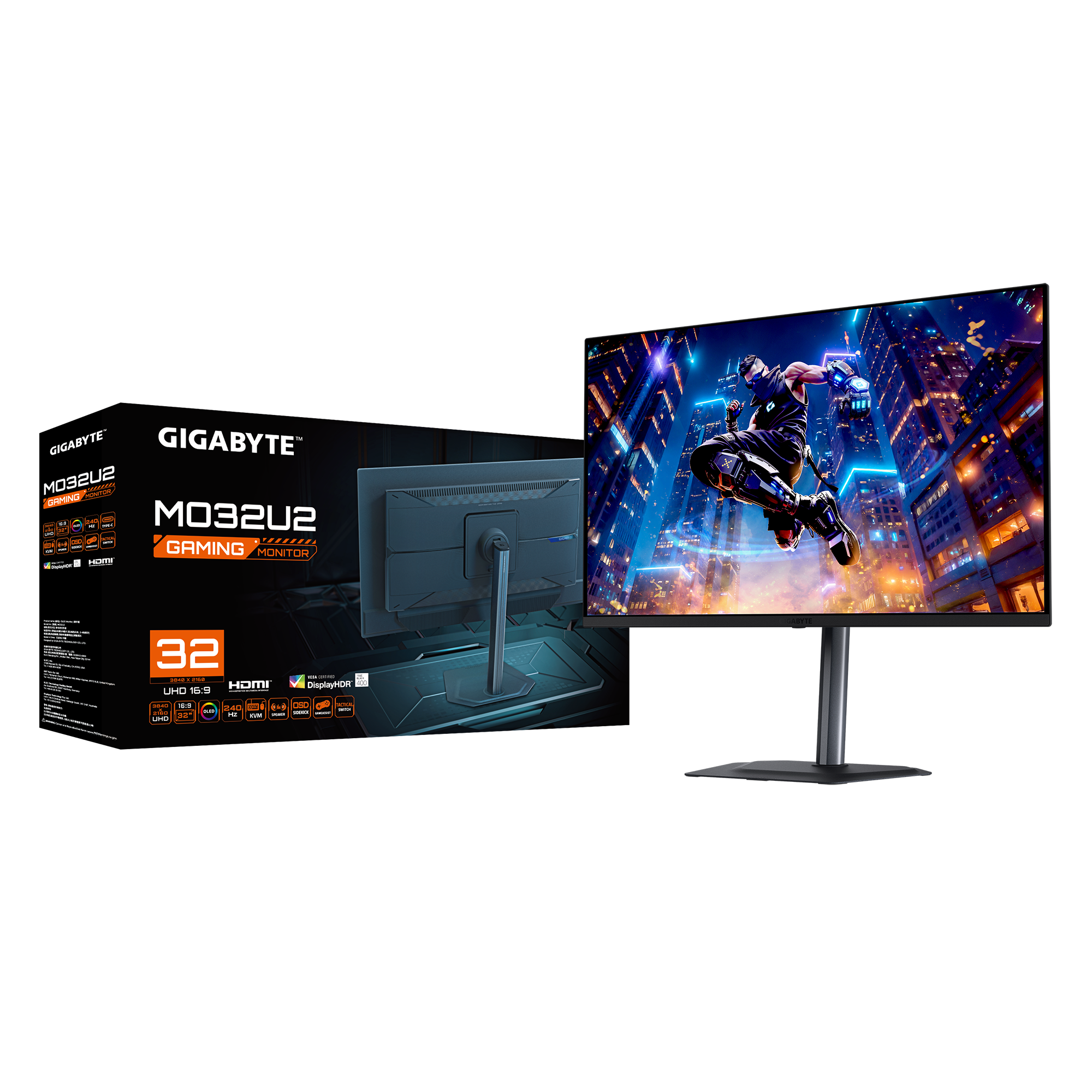 Gigabyte MO32U2 32-inch 4K QD-OLED 240Hz Gaming Monitor – GP-MO32U2-AP...
