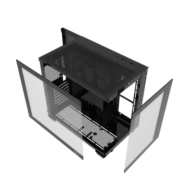 DarkFlash C285P V2 Dual Chamber ATX PC Case Tempered Glass - C285P-V2 Black | White