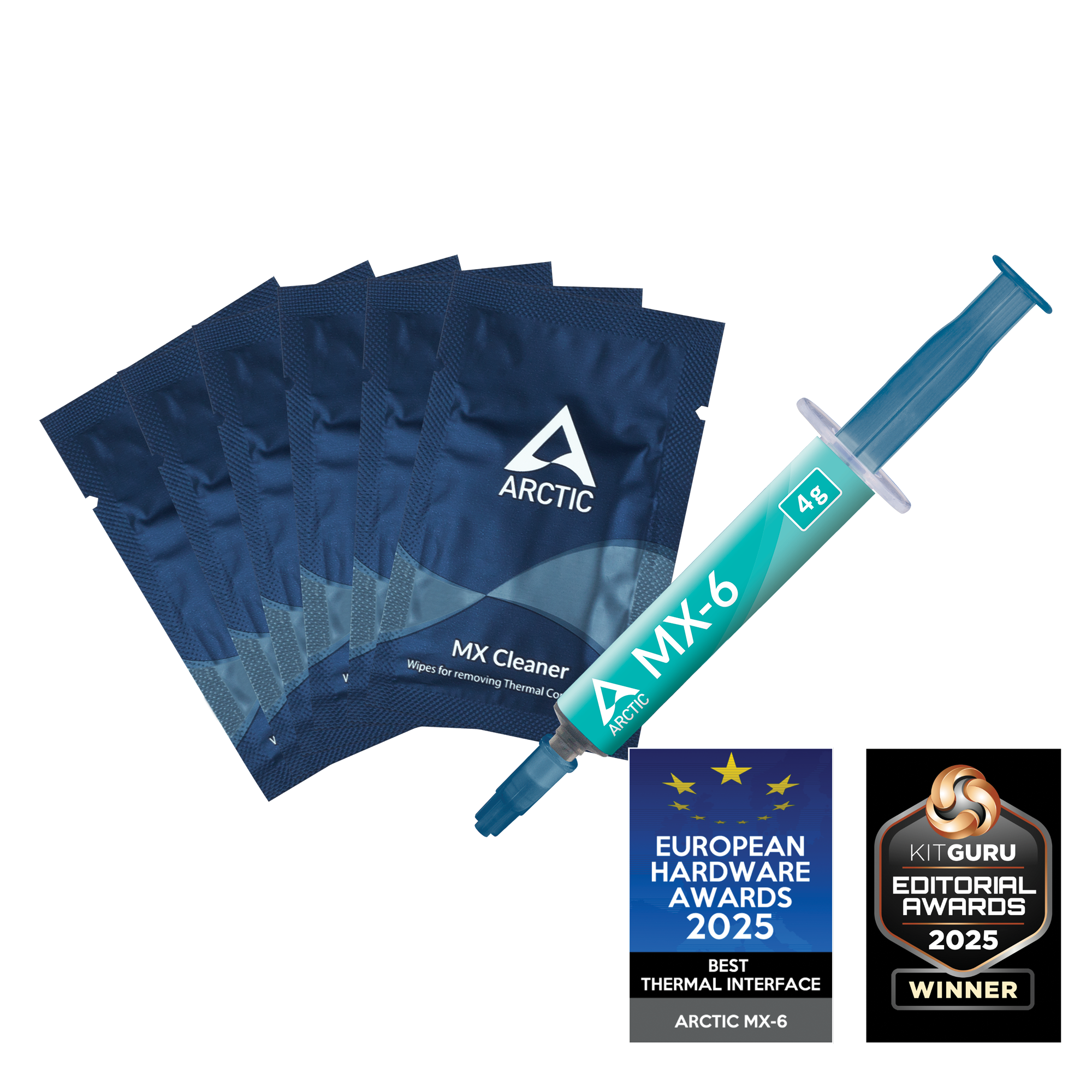 ARCTIC MX-6 Ultimate Performance Thermal Paste 4g with 6 MX Cleaner Wipes – ACTCP00084A