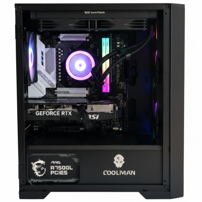 Custom PC Builder 4 Opal | Mid-Range AMD Gaming PC with Ryzen 7 7700, RTX 5060 Ti 16GB GDDR7, 32GB DDR5 RAM & 24.5&...
