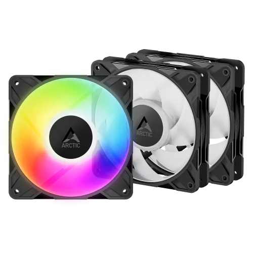 ARCTIC P12 Pro A-RGB 120mm PWM Fan 3-Pack High Static Pressure 3000 RPM with Daisy-Chain - ACFAN00310A