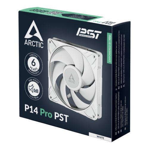 ARCTIC P14 Pro PST White 140mm PWM Fan High Static Pressure 2500 RPM Daisy-Chain - ACFAN00317A