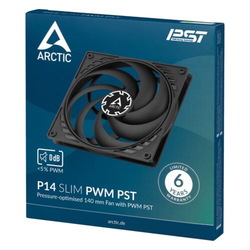 ARCTIC P14 Slim PWM PST 140mm Low-Profile Case Fan with PST Daisy-Chain - ACFAN00268A
