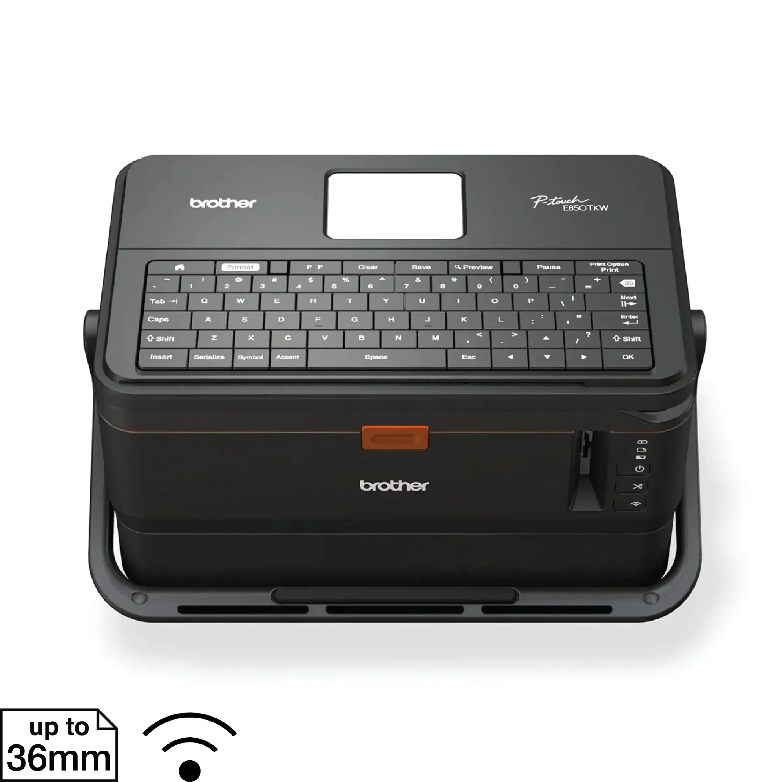 Brother PT-E850TKW Twin-Engine Industrial Tube & Label Printer, 36mm TZe, 360dpi, Wi-Fi, Auto F...