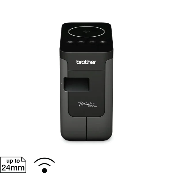 Brother PT-P750W Wireless Label Printer with USB/Wi-Fi, TZe Tapes up to 24mm, 30mm/sec, Auto Full/Half-Cut, Li-ion Battery - PT-P750W