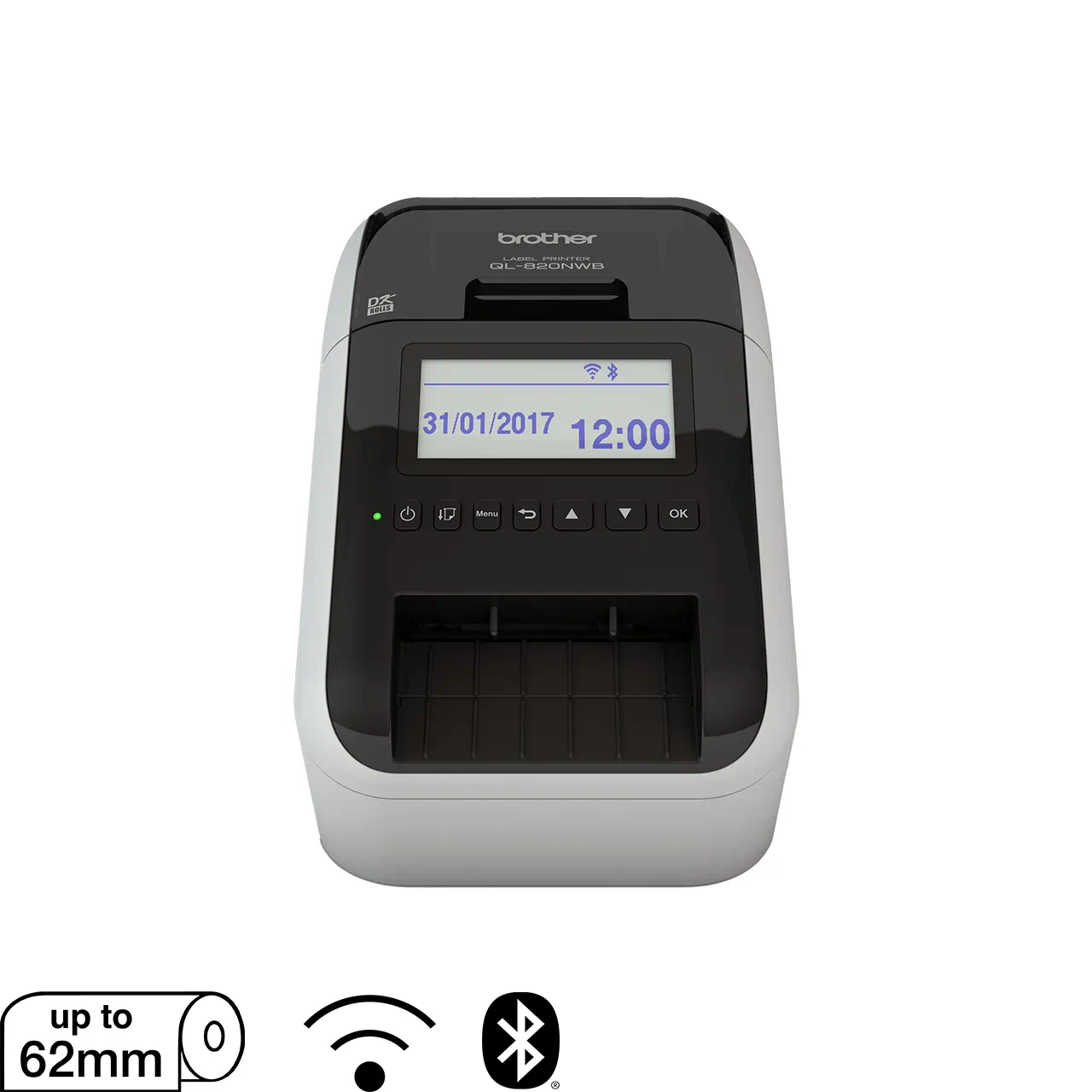 Brother QL-820NWB Ultra-Connected Network Label Printer with Wi-Fi/Bluetooth/LAN, 62mm DK, 300x600dp...