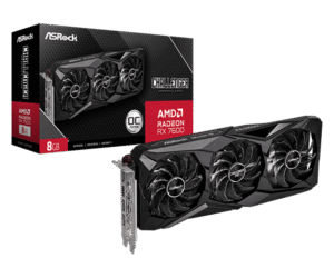 Radeon RX 7600 Challenger Pro 8GB OC(M1) ASRock Radeon RX 7600 Challenger Pro 8GB OC, Triple-Fan, 18Gbps GDDR6, PCIe 4.0 x8 - RX7600 CLP 8GO