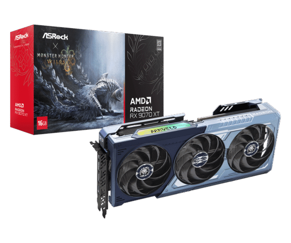 ASRock AMD Radeon RX 9070 XT Monster Hunter Wilds Edition 16GB GDDR6 256-bit PCIe 5.0 - RX9070XT MH 16G
