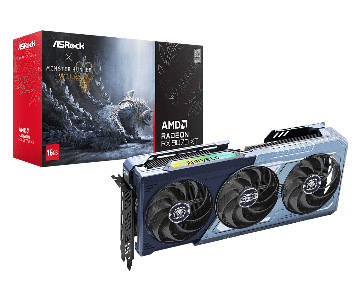 ASRock AMD Radeon RX 9070 XT Monster Hunter Wilds Edition 16GB GDDR6 256-bit PCIe 5.0 – RX9070XT MH 16G