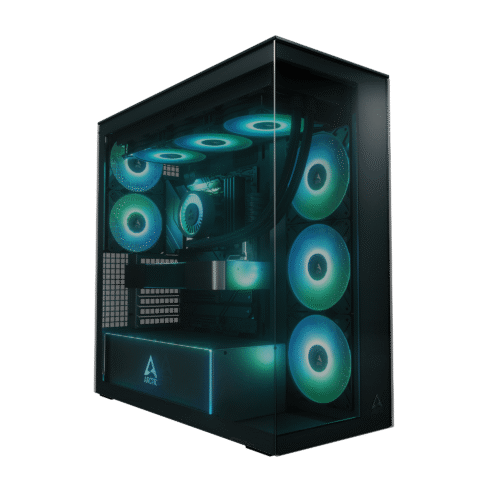 ARCTIC Xtender Black E-ATX Panorama Case Dual 420mm Radiator Support Tinted Glass 5x A-RGB Fans - ACPCC00015A